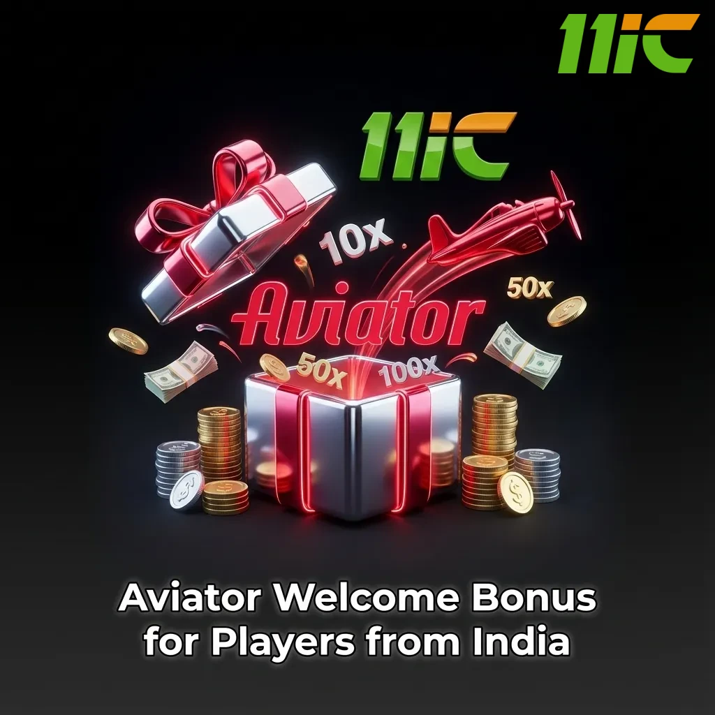Indian casino welcome bonus ad showing ₹200 no-deposit and 100% first deposit match for new Aviator players