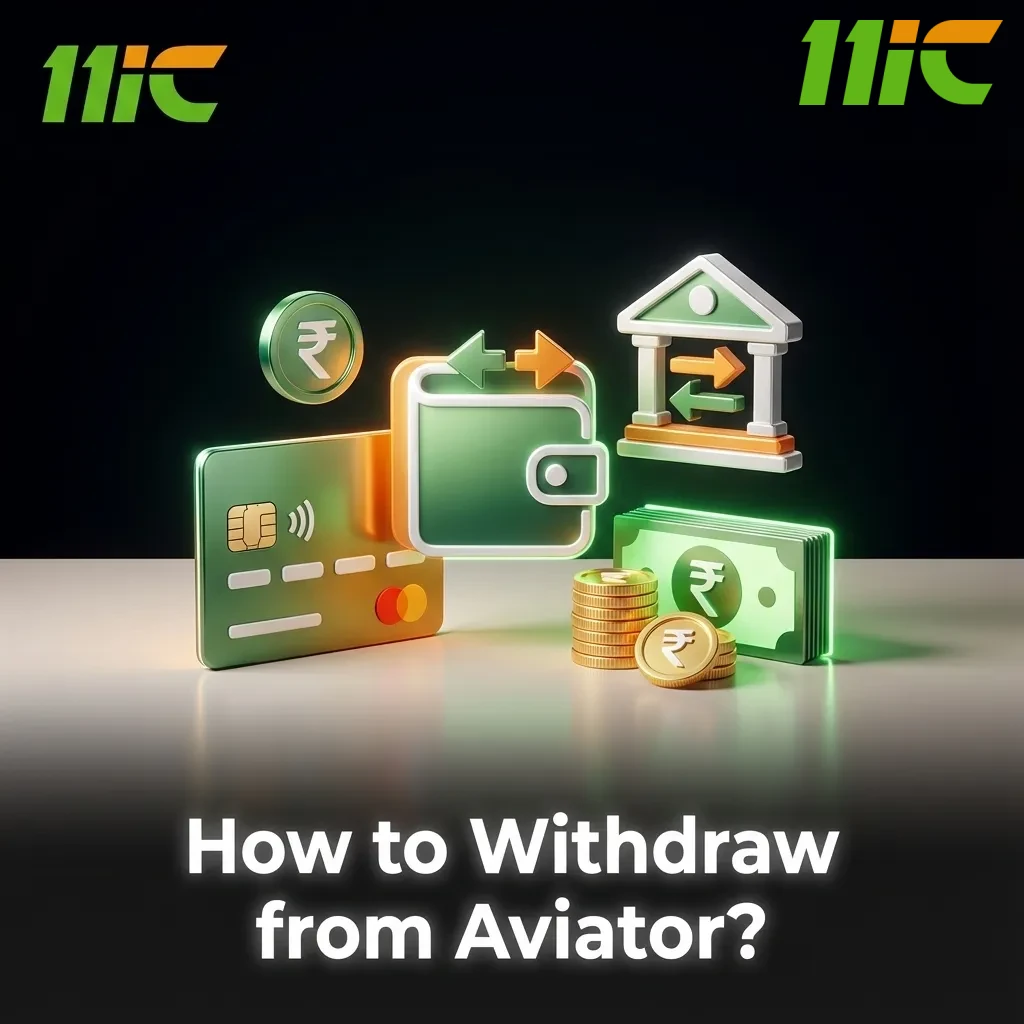 Illustrated guide showing KYC verification and withdrawal steps in the 11IC Aviator app interface