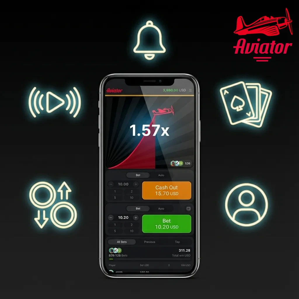 Infographic titled “Advantages of Using Aviator Signals” listing structured play, time-saving tips, community support, and bankroll discipline