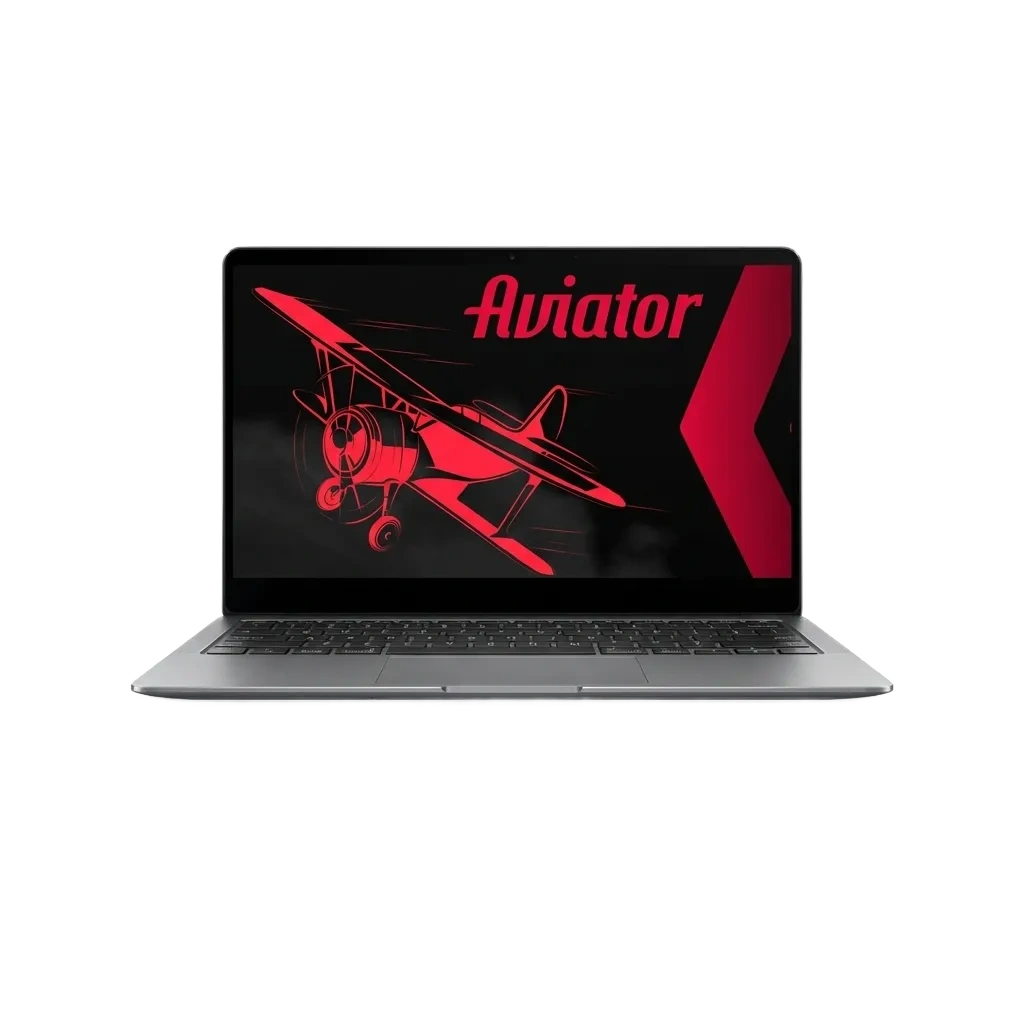 Illustration of Aviator Predictor software interface on a laptop and phone, aimed at online Aviator casino players in India