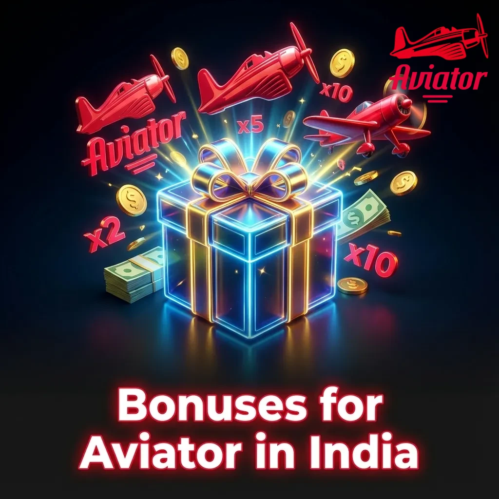 Colorful Aviator casino bonus promotions in India, showing matched deposit offers, cashback, and leaderboard rewards