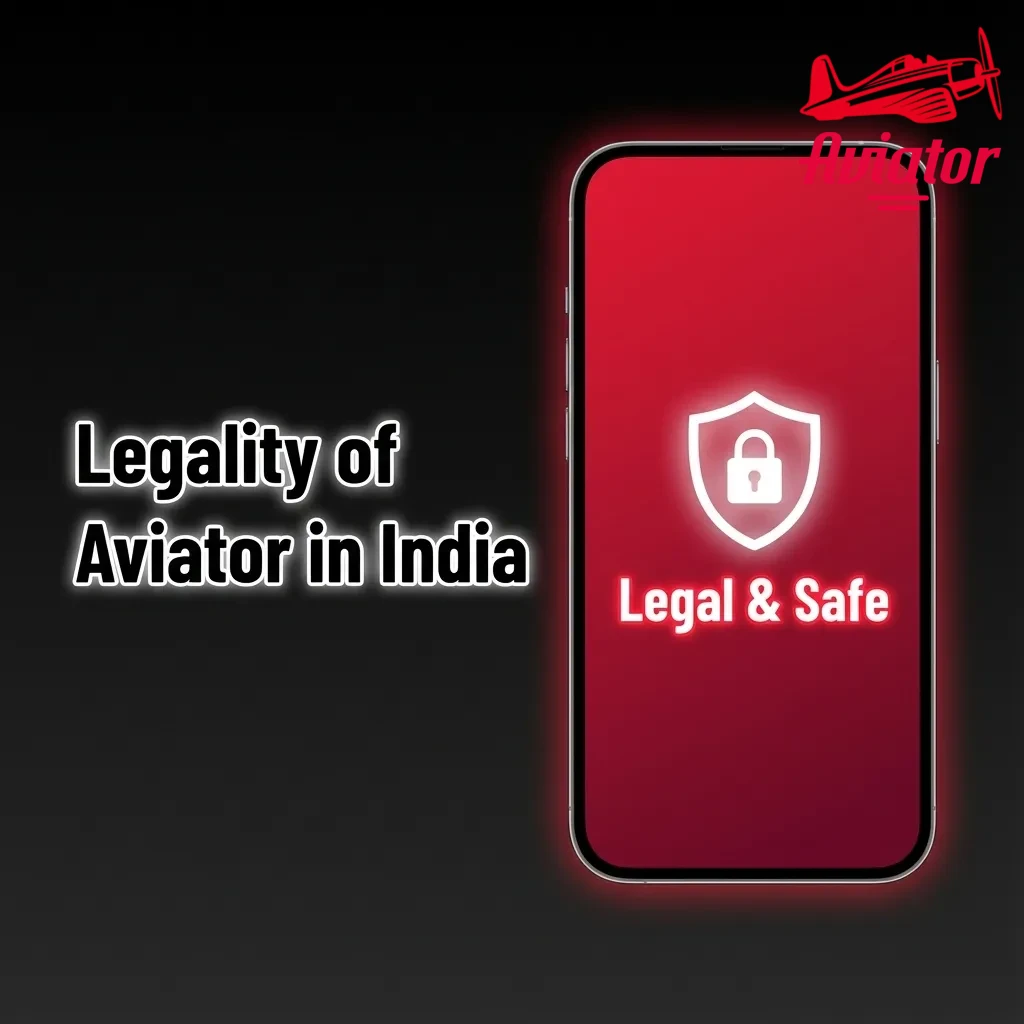 Infographic titled “Legality of Aviator in India” explaining licensed foreign casinos, regulations, and safer online play tips