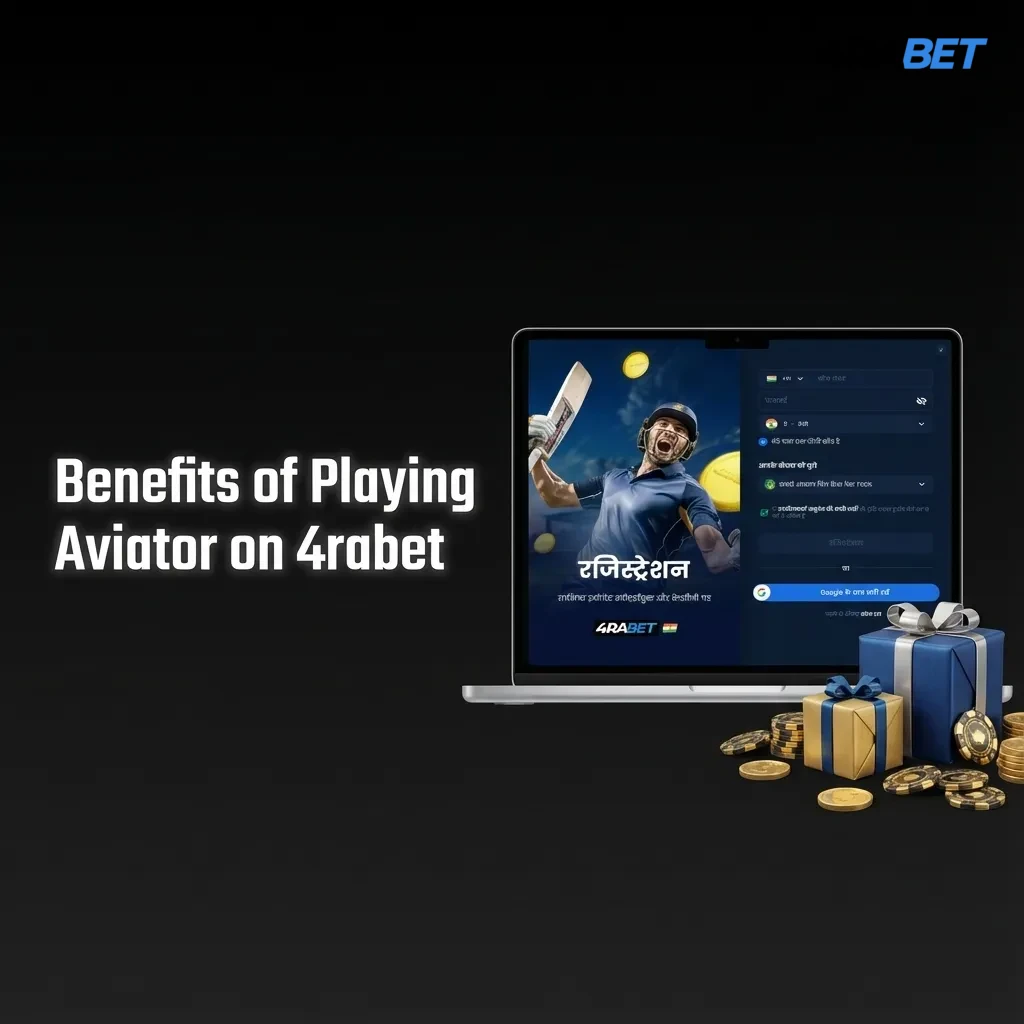 Infographic titled “Benefits of Playing Aviator on 4rabet” listing RTP, live chat, stats, auto tools, low bets, and mobile play