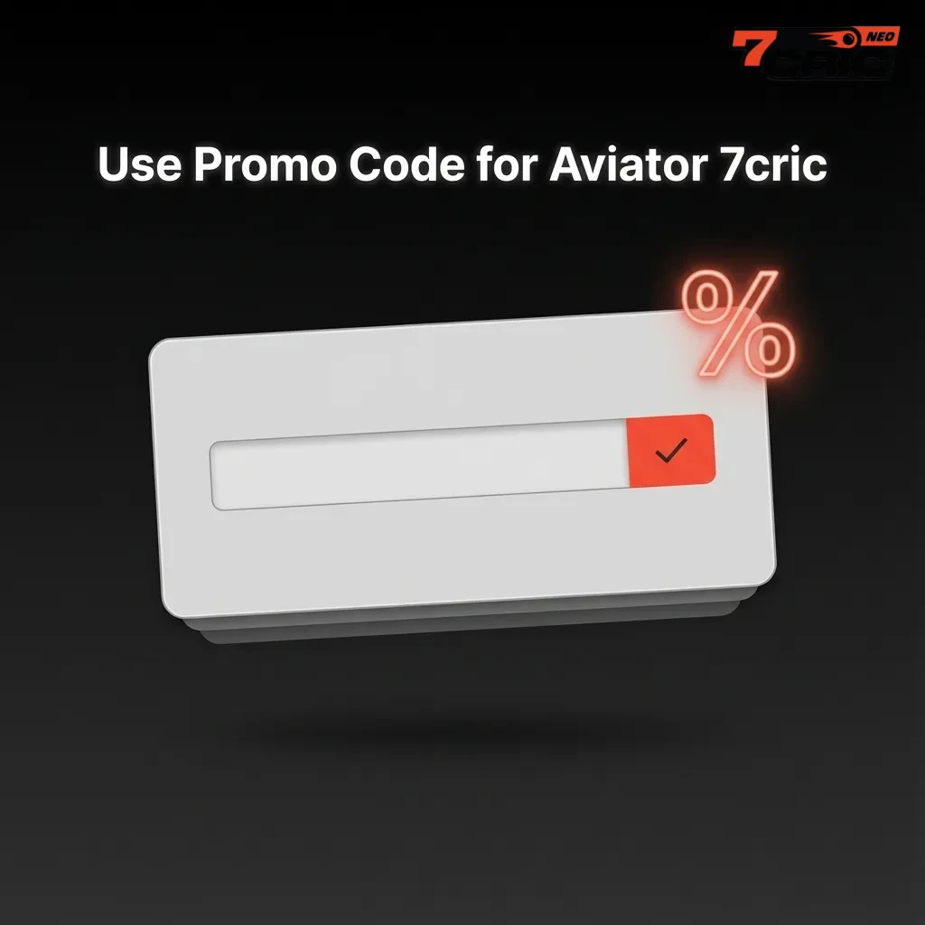 Promo banner for Aviator 7cric showing text: “Use promo code AVIATOR7 for extra bonuses and free bets where offered.”