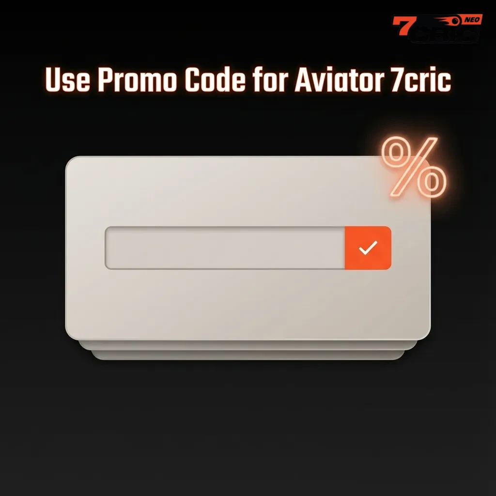 Promo code AVIATOR7 highlighted on Aviator 7cric signup screen, showing bonus offer and promo field