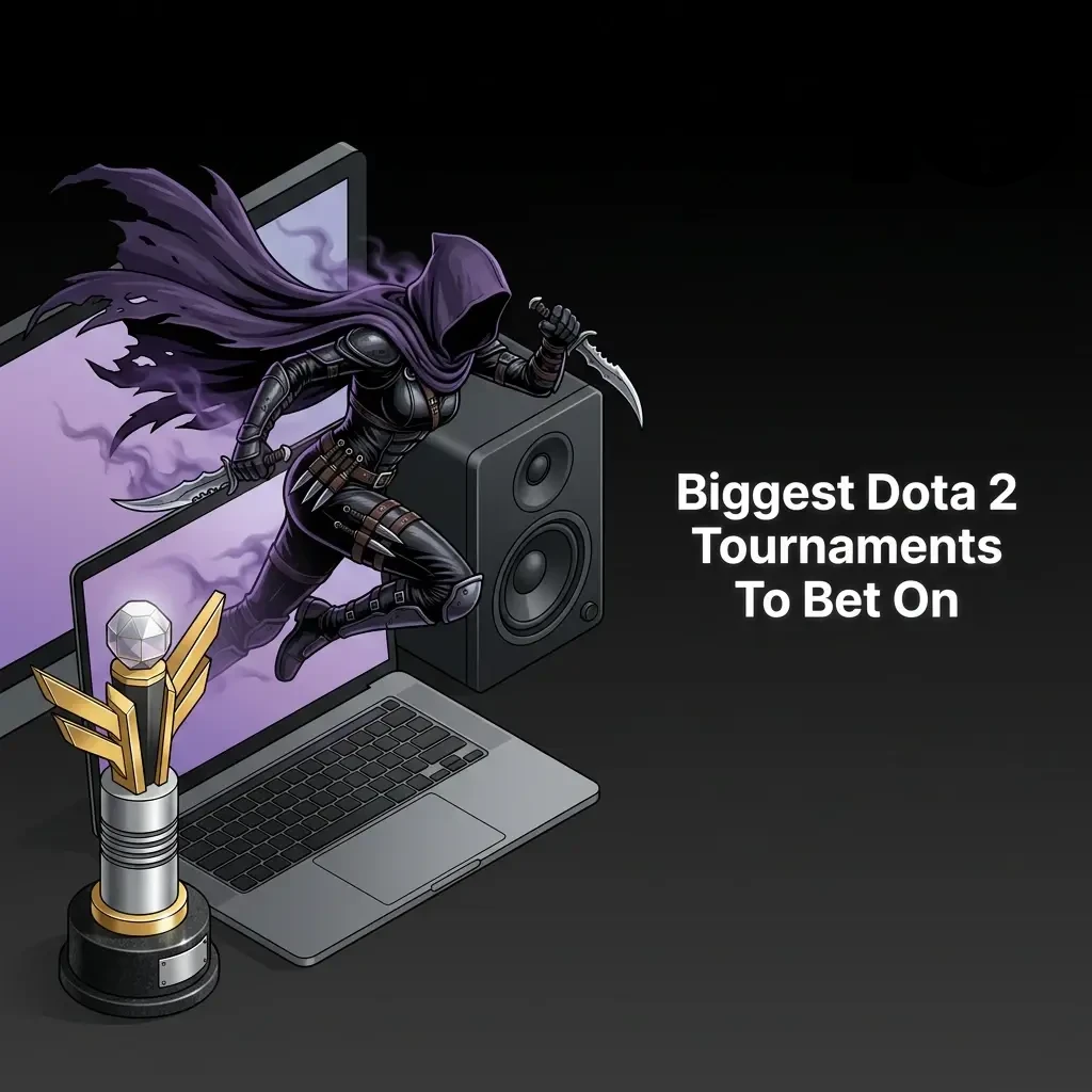 Dota 2 tournament logos including The International, BLAST, ESL, EWC, PGL, and FISSURE events