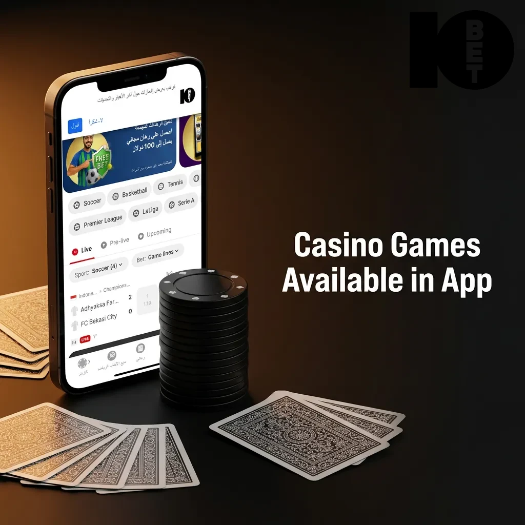 Popular casino games in 10bet app including slots, live blackjack, roulette, and baccarat from top providers like NetEnt and Evolution Gaming.