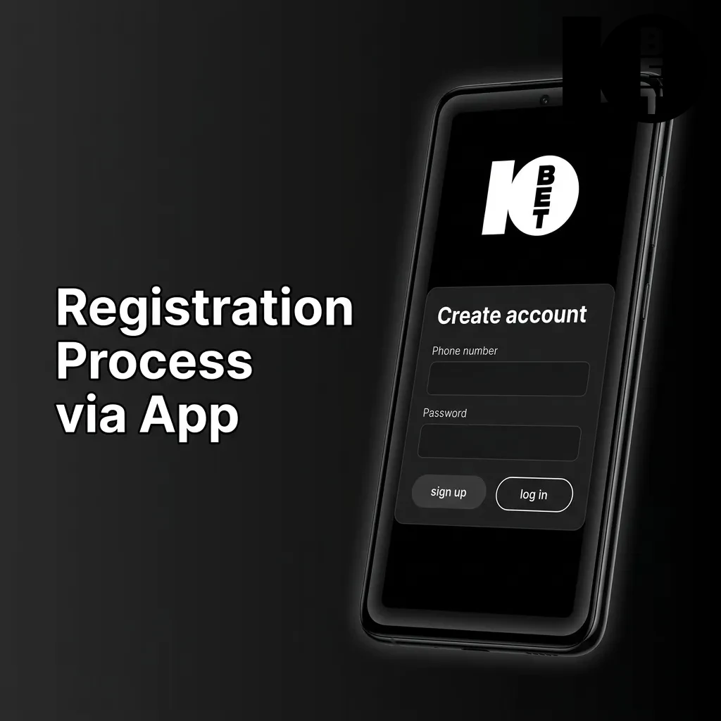 Mobile app registration process showing steps to create a new account, enter details, set credentials, and submit.