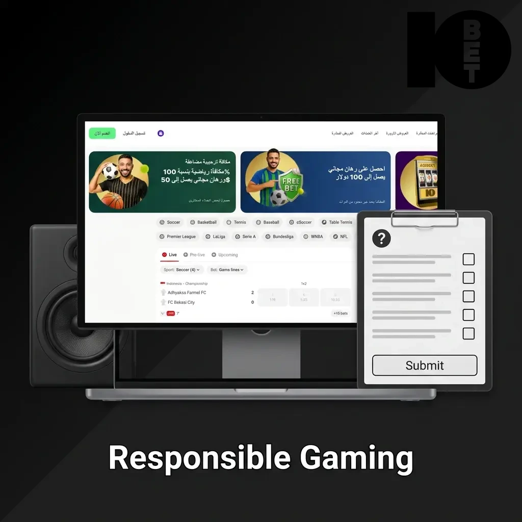 Responsible gaming tools on 10bet including deposit limits, self-exclusion, and support links for safe gambling