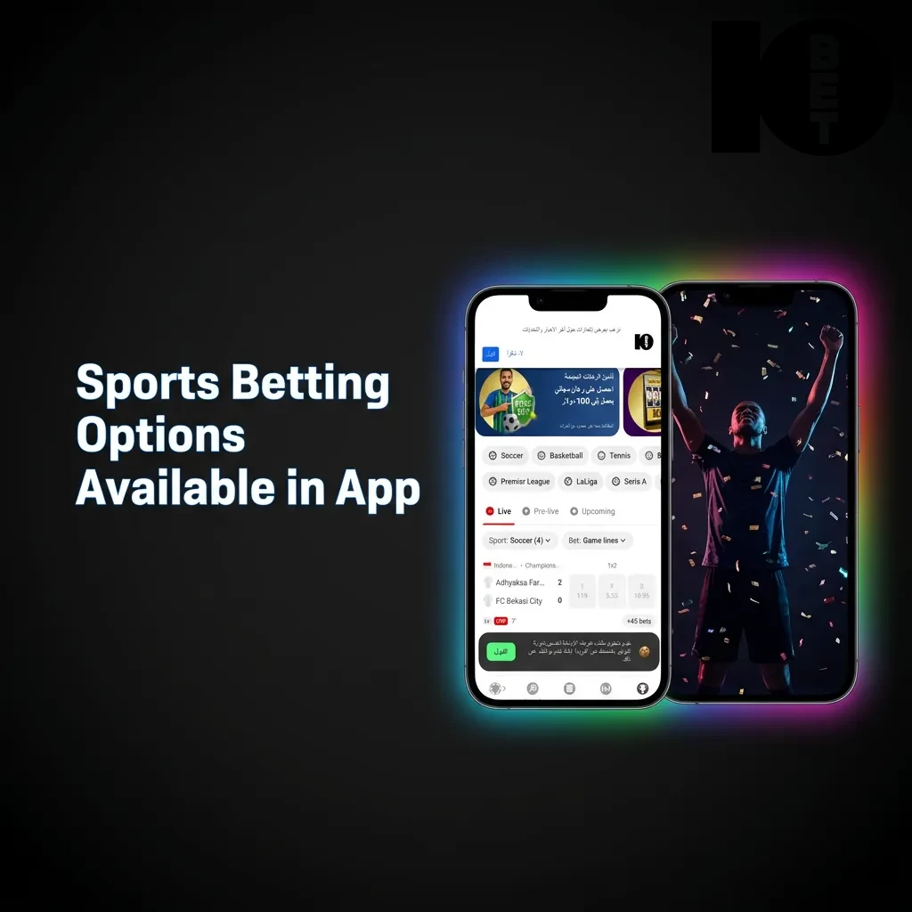 Sports betting options on 10bet app including football, basketball, tennis, cricket, rugby, boxing, MMA, and esports markets.