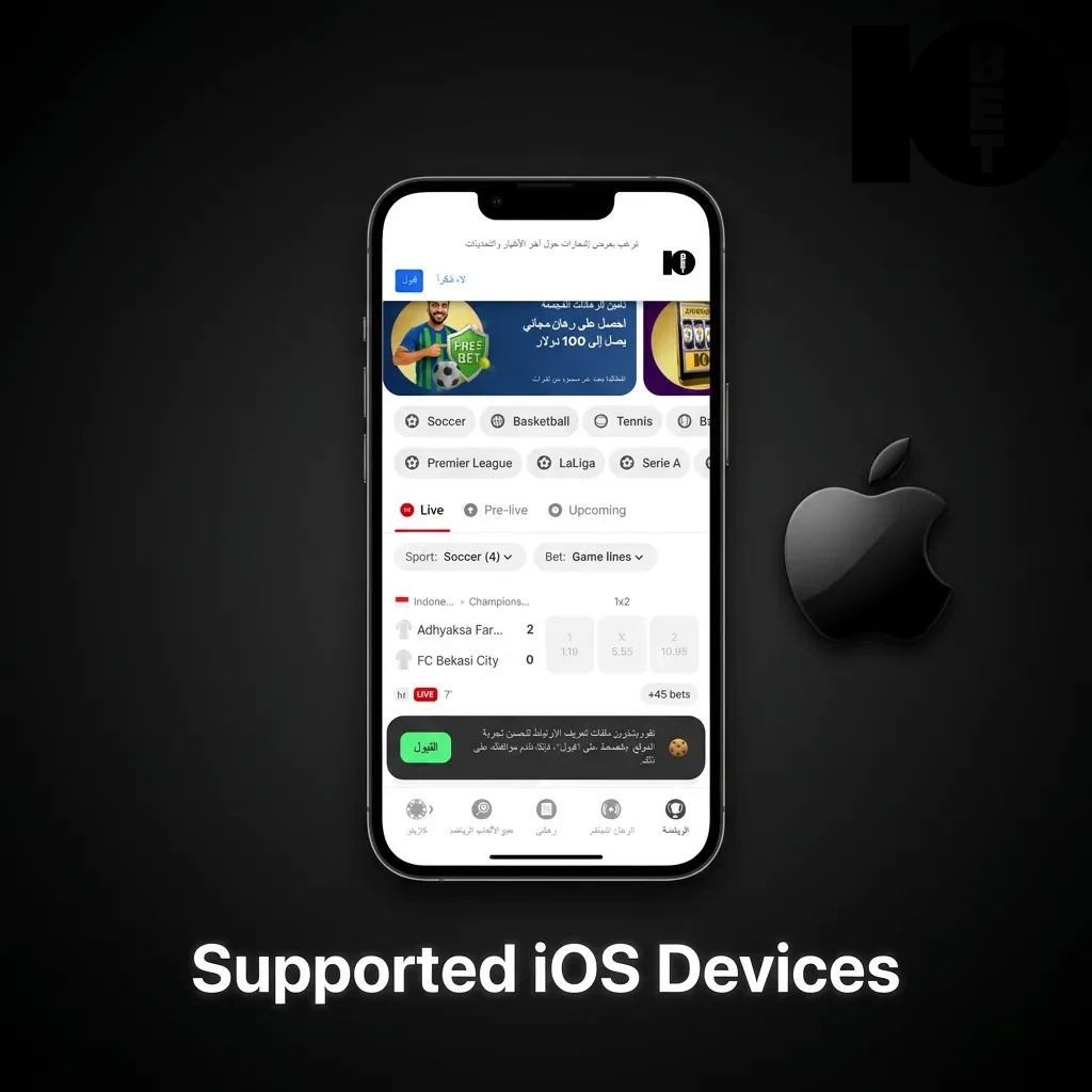 Supported Apple iOS devices list for 10bet PWA including iPhones, iPads, and iPod Touch models