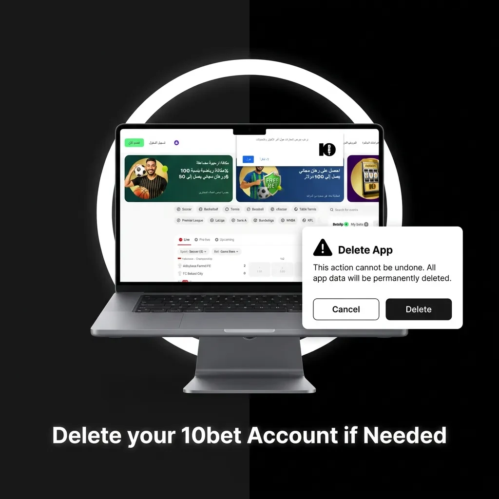 Person closing a 10bet account online, navigating account settings to submit a closure request via website or app.