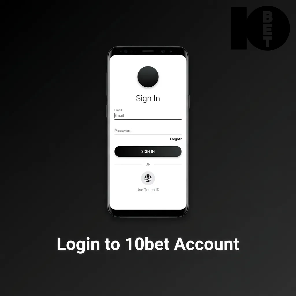 10bet login page showing sign-in form with email and password fields for accessing your betting account dashboard