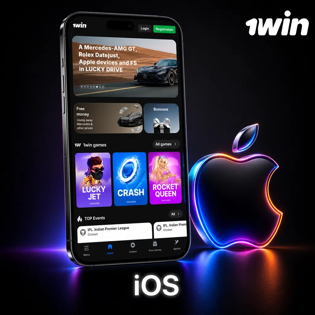 1win iOS app download guide for iPhone and iPad showing App Store installation steps for betting and casino access