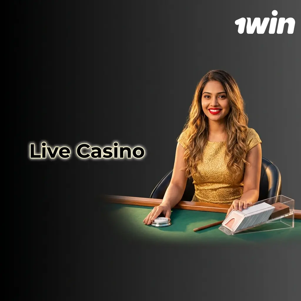 1win Live Casino with real dealers streaming HD roulette, blackjack, baccarat, and Andar Bahar from professional studios