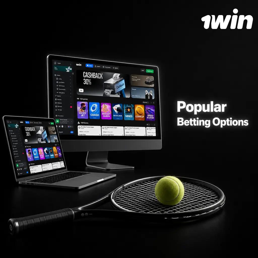 1win sportsbook popular betting options including pre-match, in-play, and combination wagering modes