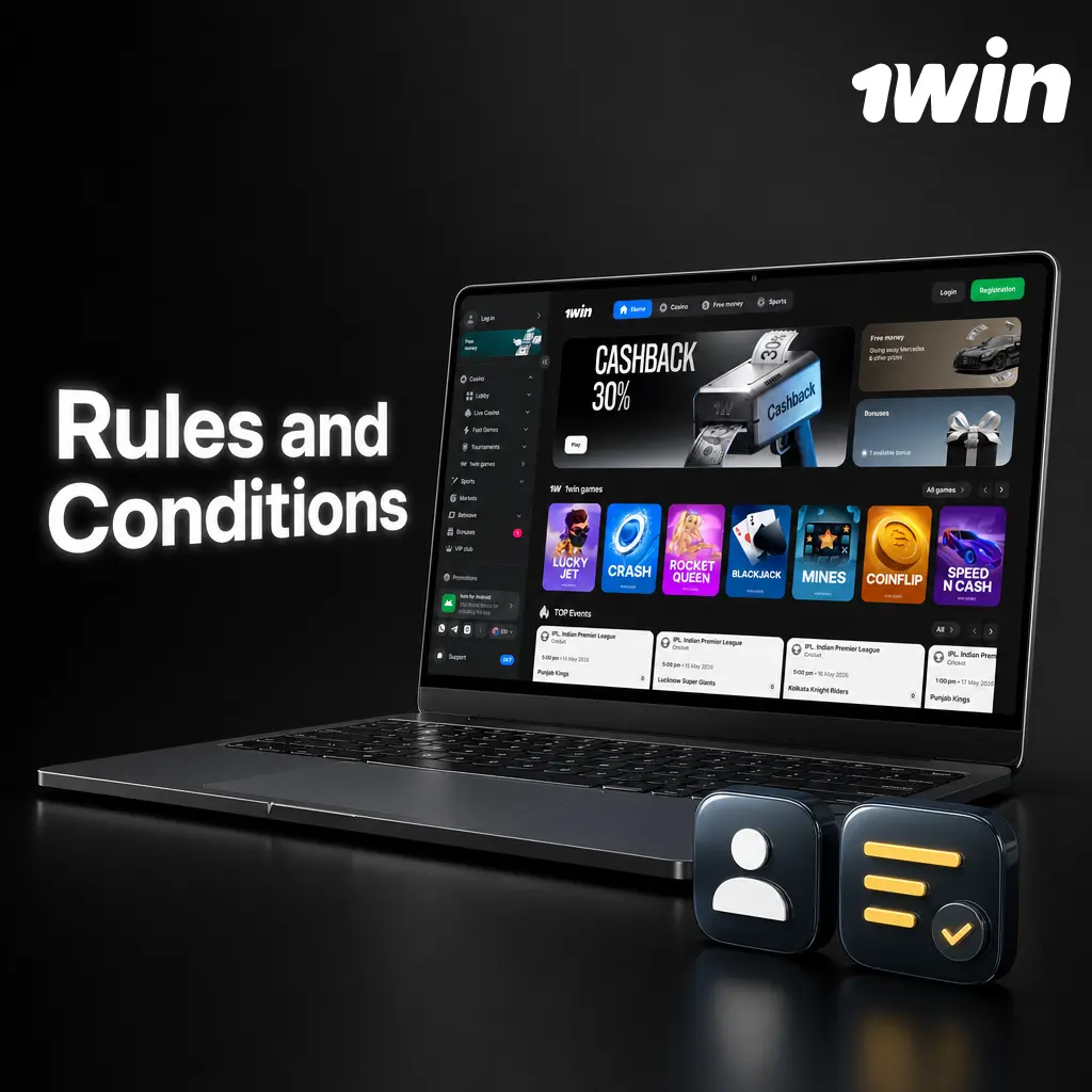 1win platform rules and conditions covering age requirements, account limits, KYC verification, and bonus wagering policies