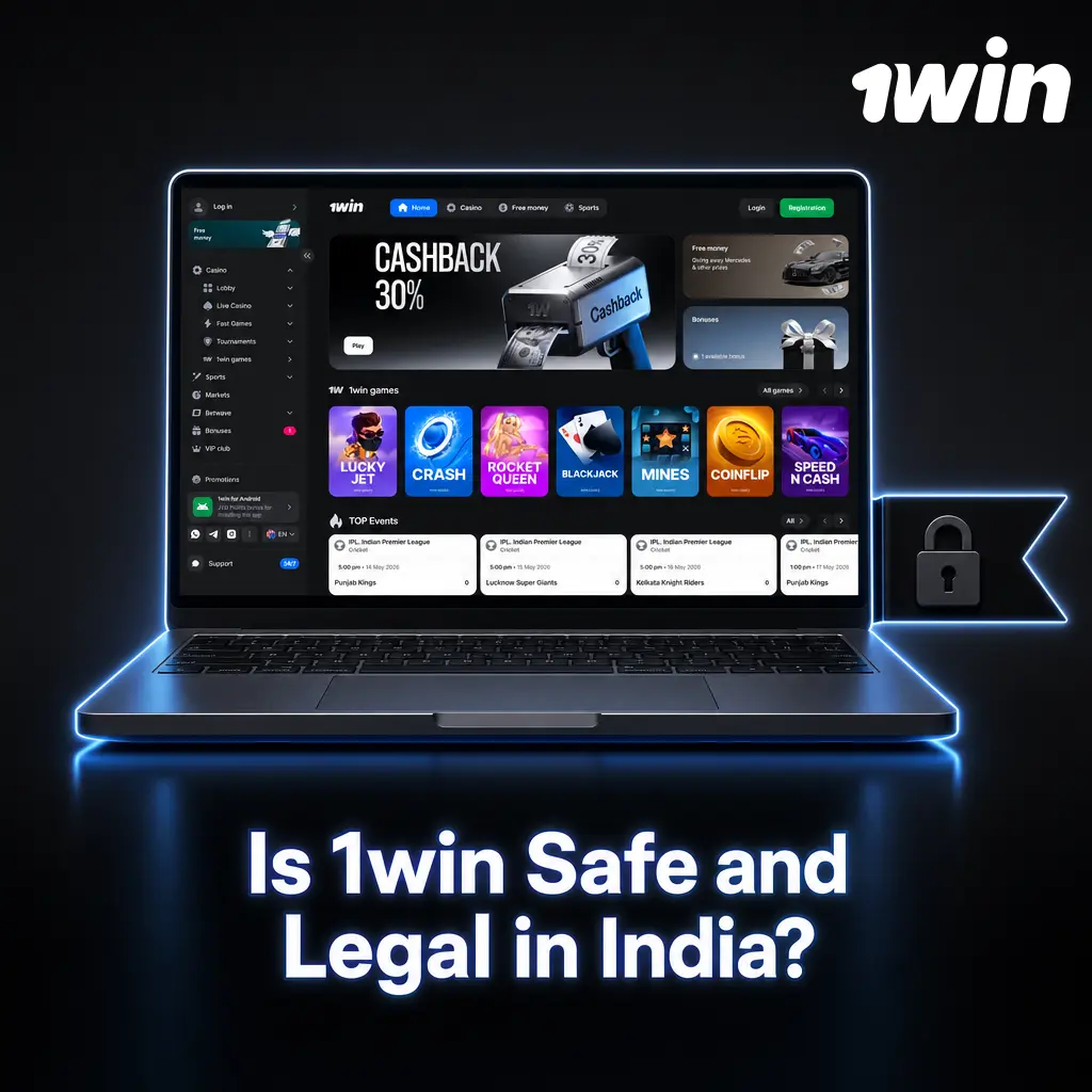 1win India safety review showing Curaçao eGaming license details, SSL encryption and legal compliance information