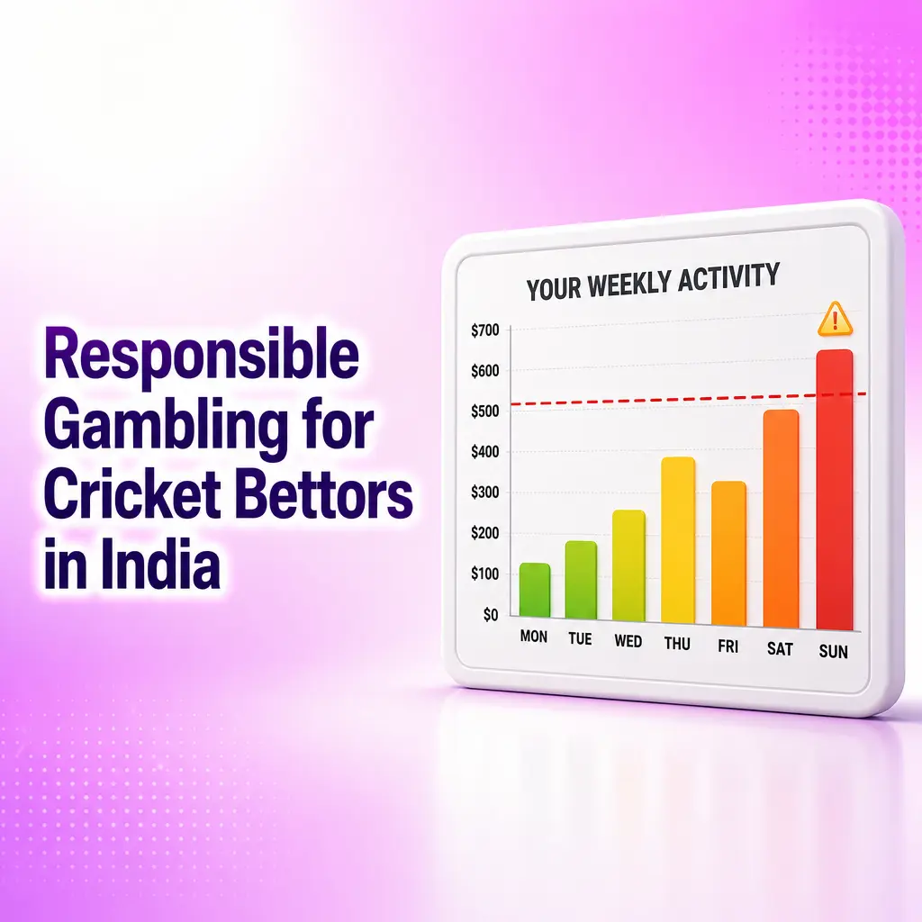 Indian cricket bettor setting deposit limits for responsible gambling on a licensed site.