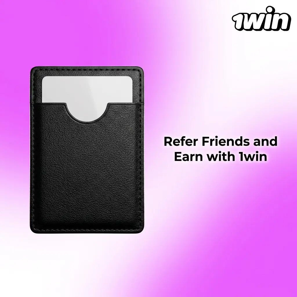 1win referral programme dashboard showing refer a friend link and commission earnings for INR accounts