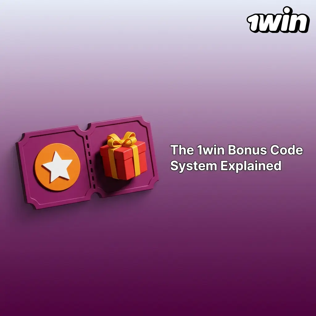 1win bonus promo code entry screen showing alphanumeric code field for activating welcome offers, free spins, and deposit matches